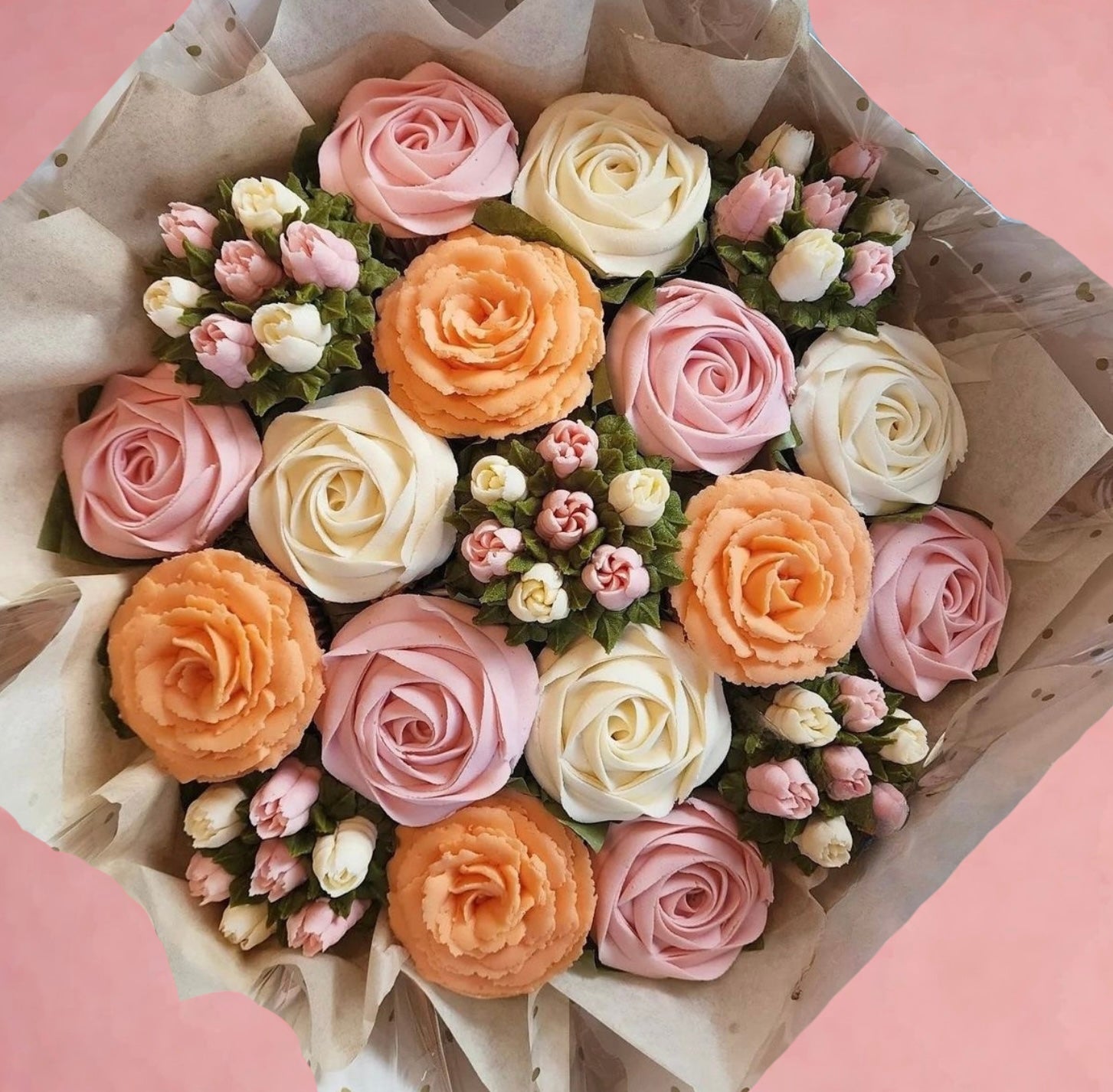 Cupcake Wrapped Flower Bouquet