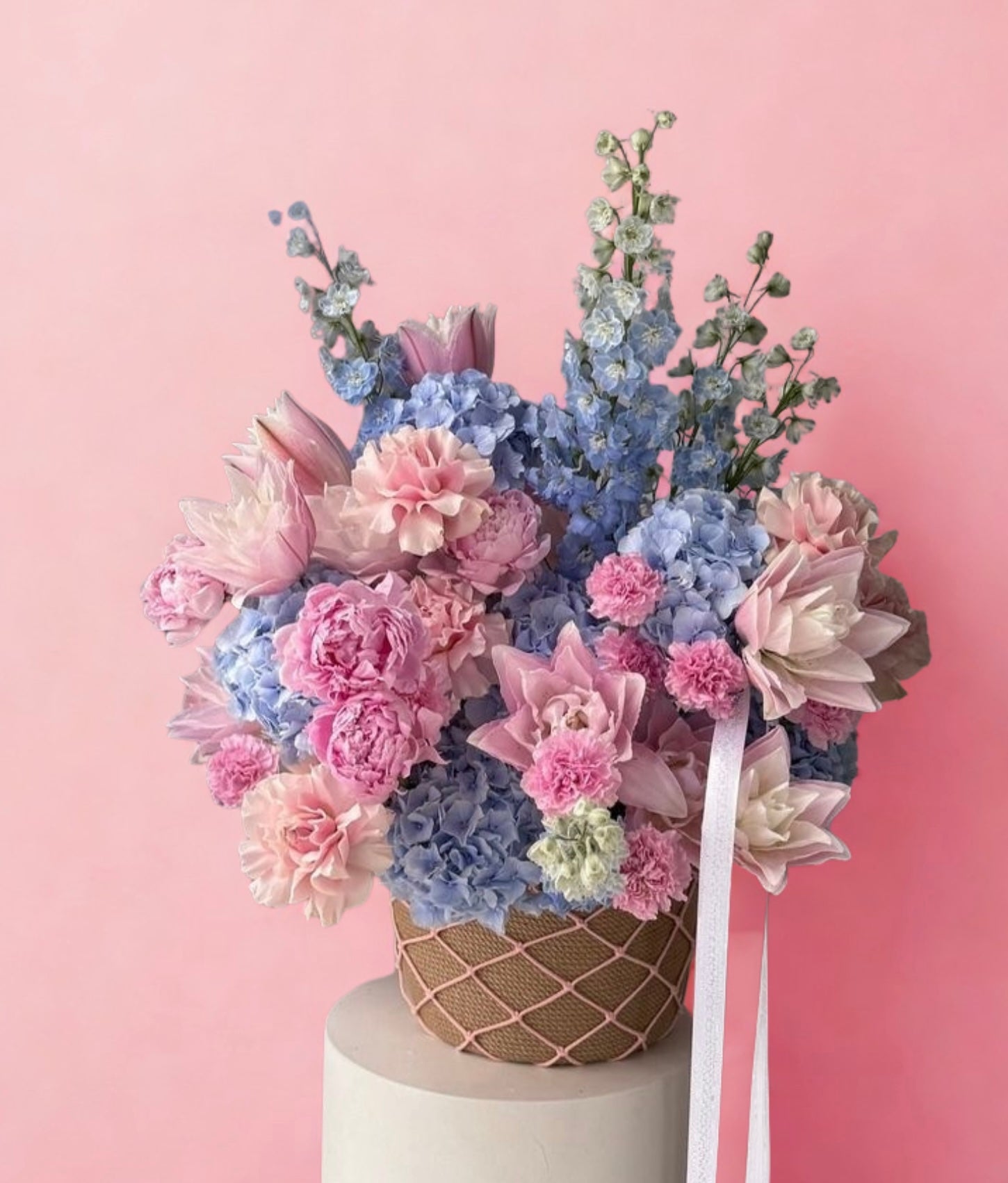 Blue and Pink Basket